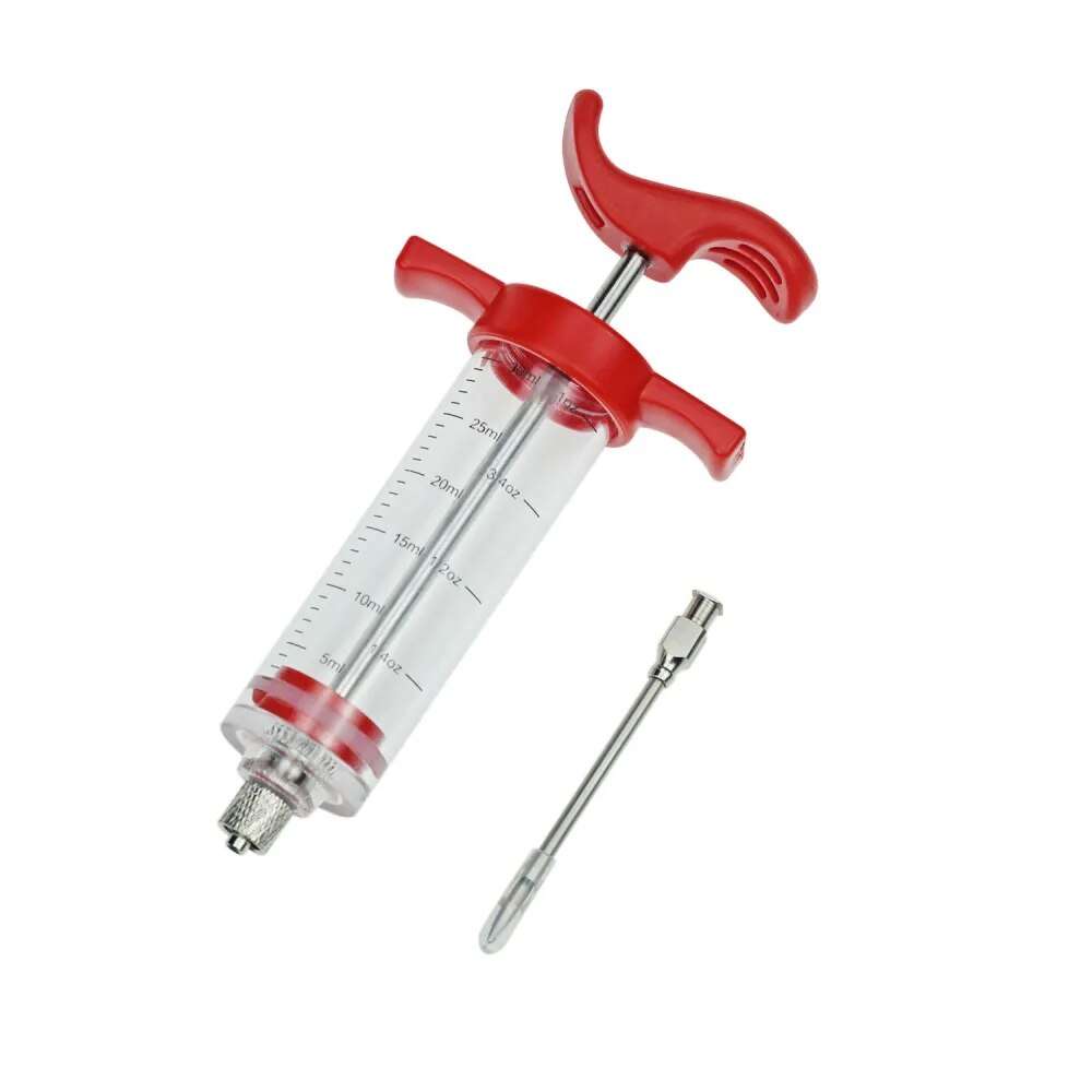 Syringe Marinade Injector with Stainless Steel Needles Turkey Chicken Syringe Sauce Injection