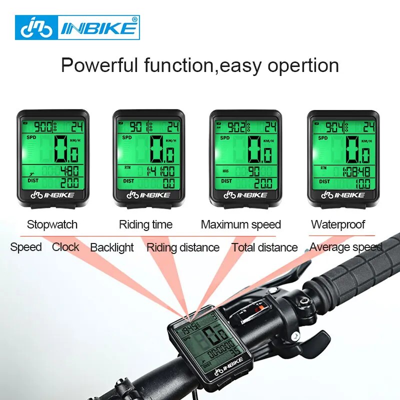 Cyclocomputer Bicycle Computer Wireless Speedometer INBIKE Digital Speedometer For Bike Odometer Motorcycle Plastic Waterproof