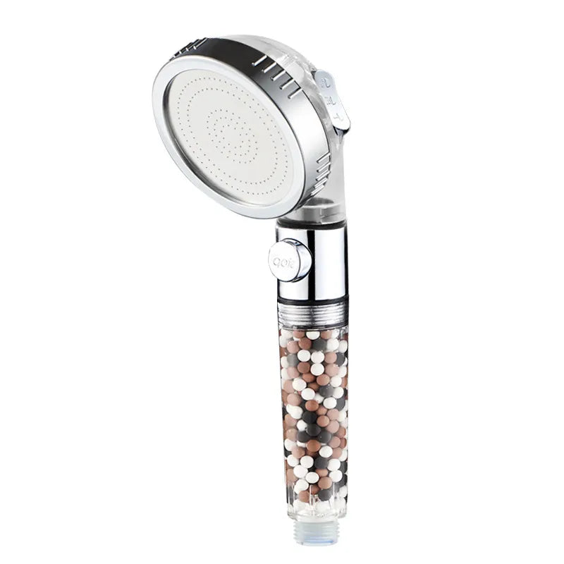 ZhangJi 3 Modes Adjustable High Pressure Shower Head Tourmaline Replaceable Filter SPA Shower Water Saving Switch Button Shower