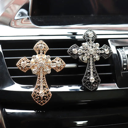 Car Air Freshener Diamond Cross Vent Clip Car Accessories