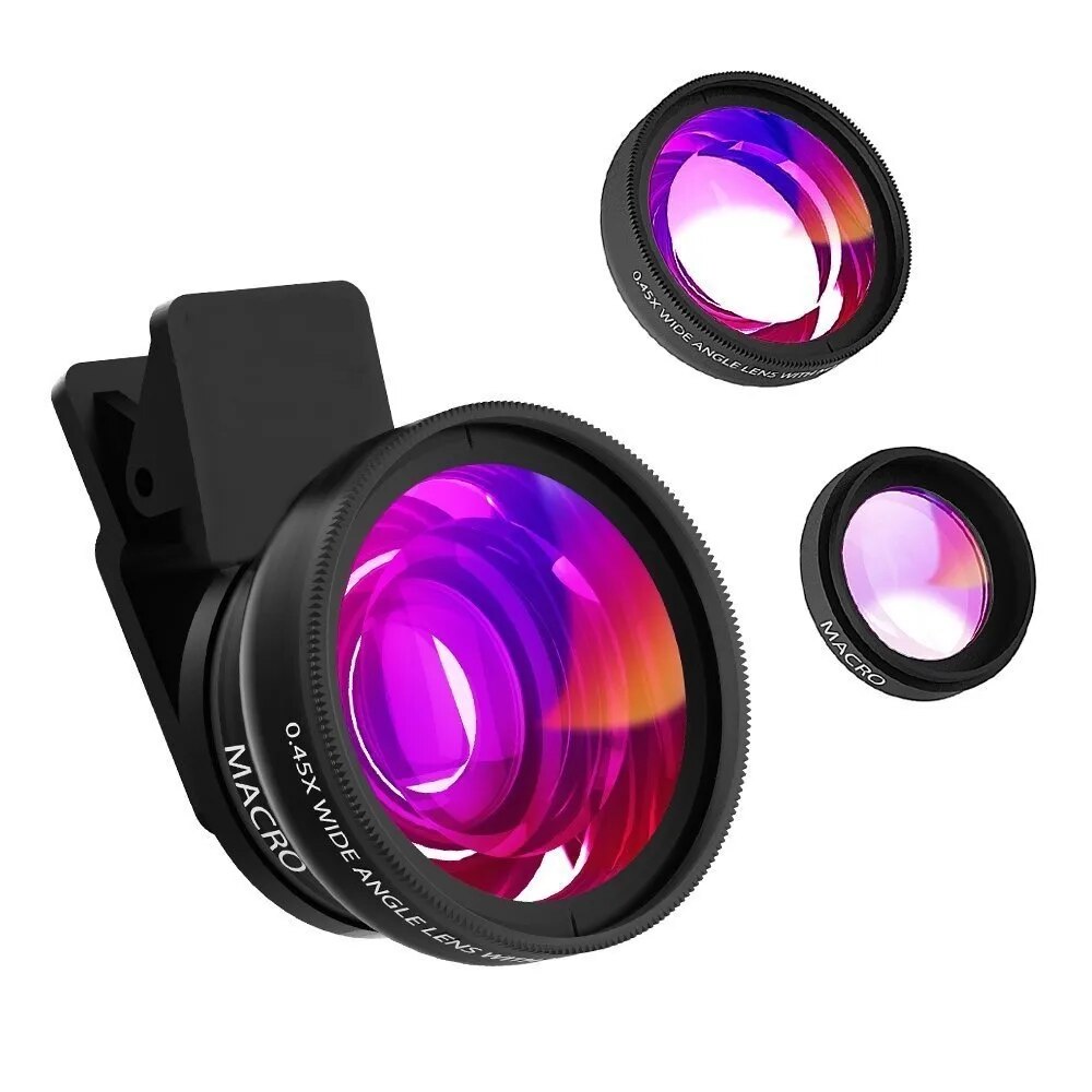 Mobile Phone Lens 0.45x Super Wide Angle 12.5x Macro HD Camera Lens For iPhone 12 11 8 7 6 XS Samsung Tongdaytech