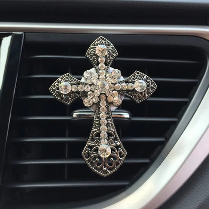 Car Air Freshener Diamond Cross Vent Clip Car Accessories