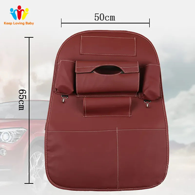 Car Seat Storage Box Leather Convenience Net Bag Phone Holder Pocket Multi Pocket Organizer Car Accessories Shopping cart seat