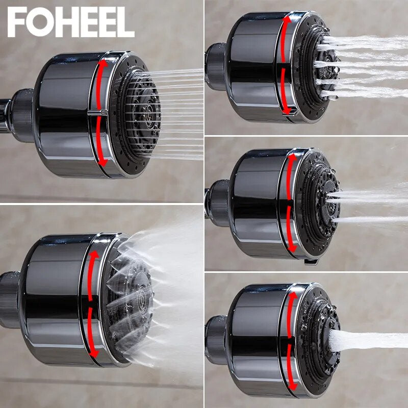 Rotatable Shower Head five gear high pressure water saving and ceiling mounted