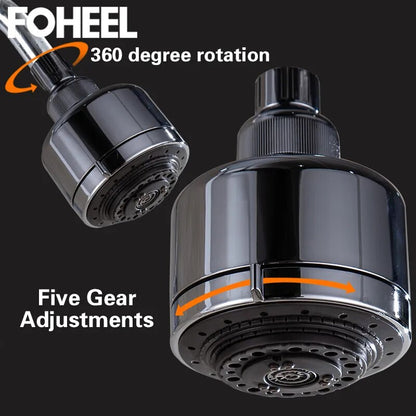 Rotatable Shower Head five gear high pressure water saving and ceiling mounted