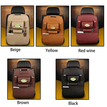 Car Seat Storage Box Leather Convenience Net Bag Phone Holder Pocket Multi Pocket Organizer Car Accessories Shopping cart seat