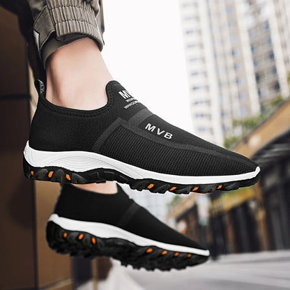 Men's Sneakers Breathable Running Shoes Lightweight Lace-up Casual Walking Sneakers Fashion White Men Sport Shoes