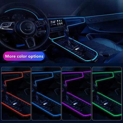 1M/2M/3M/5M Car Accessories Interior Decorative Lighting Auto Led Strip Tape El Wire 12V Neon Ambient Lights Car