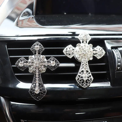 Interior Car Air Freshener Diamond Cross Vent Clip Car Accessories