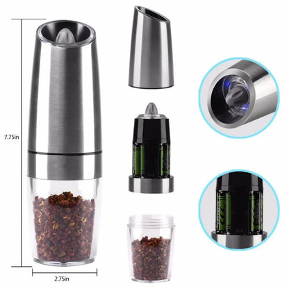 Electric Pepper Grinder Salt Mill Kitchen Seasoning Grinding Automatic Tool Portable Stainless Steel Pepper Grinders