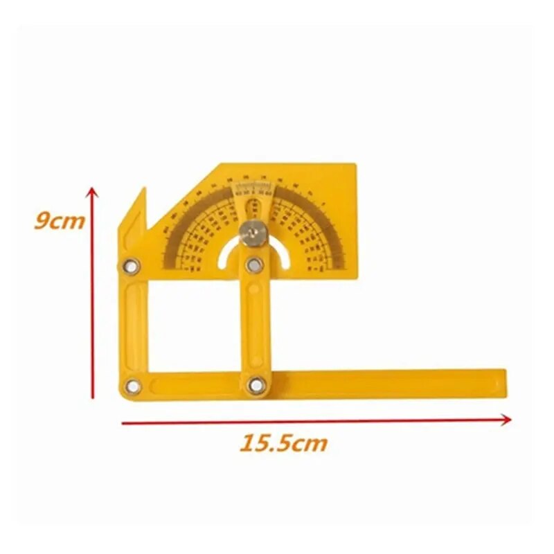 Protractor Angle Finder Precise Woodworking Measurement Tool 0° to 180° Outside Inside Angle Gauge Ruler Plastic Carpentry Tool