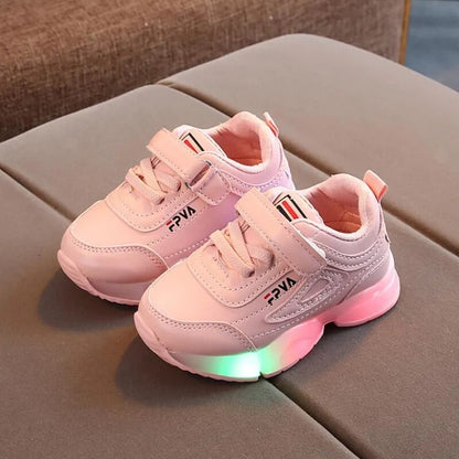 Child Sport Shoes LED Lights Breathable Kids Sneakers with Lights