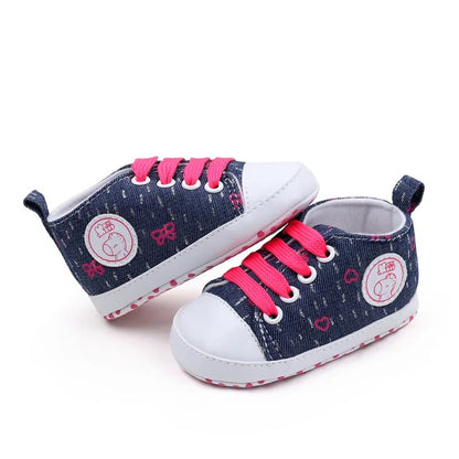 Newborn Baby Boy Shoes Fashion Baby Canvas Sneaker Shoes Lace Up Baby Girls Shoes Toddler Infant Baby Cribs Shoes First Walkers