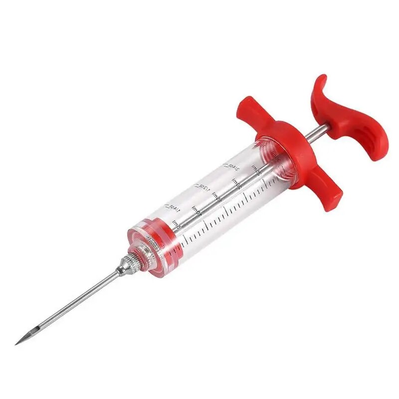 Meat Syringe Marinade Injector with Stainless Steel Needles Turkey Chicken Syringe Sauce Injection Kitchen Tools Accessories