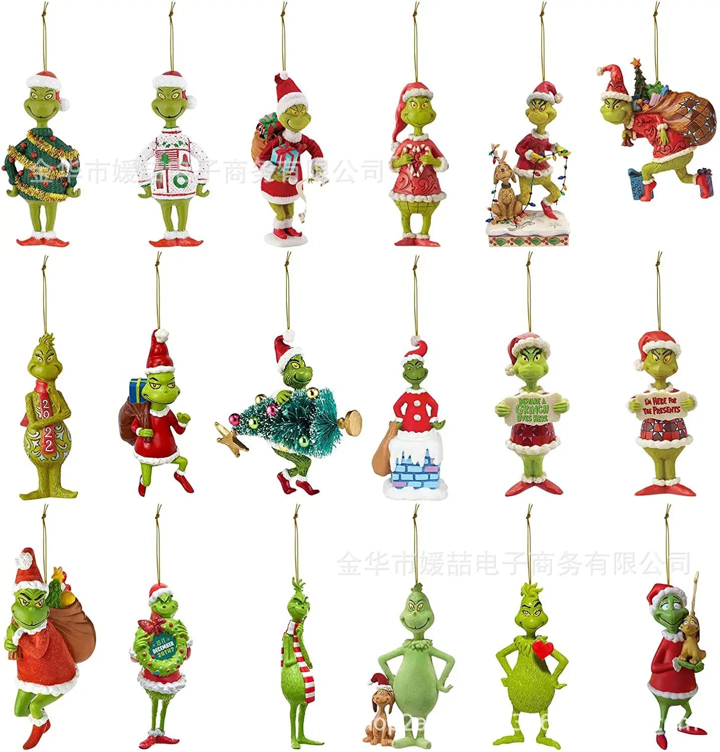 Christmas Decoration The Grinch 2D Flat Model Christmas Tree Pendant Car Ornaments Party Supplies Gifts