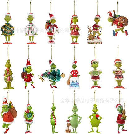 Christmas Decoration The Grinch 2D Flat Model Christmas Tree Pendant Car Ornaments Party Supplies Gifts