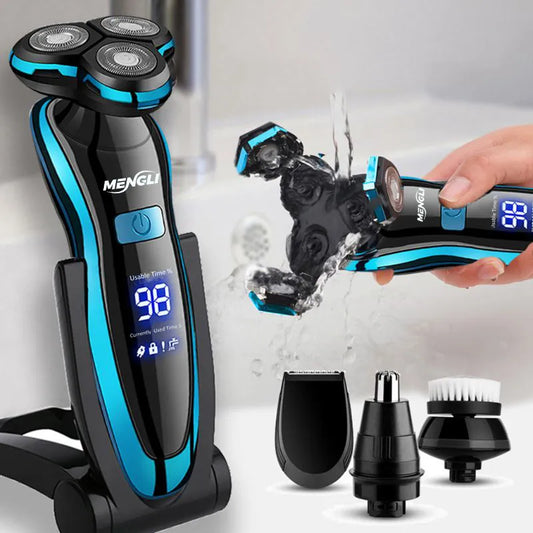 Electric Razor Shaver Hair Cutting Machine 100% Water Proof Men Clipper Beard Trimmer  Rotary Shaver