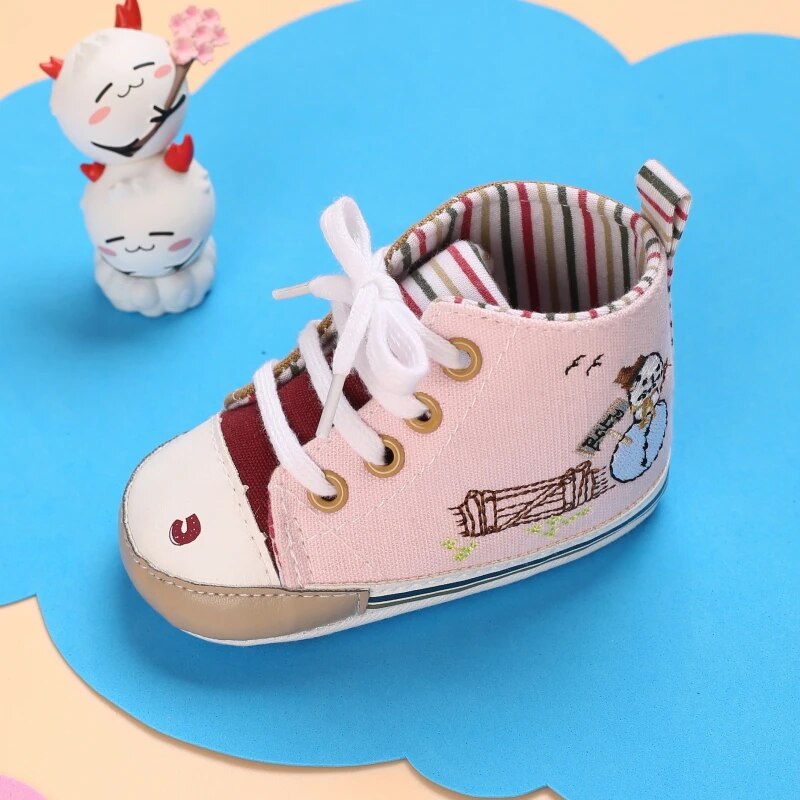 0-18 M Newborn Boy And Girl Shoes First Walker Baby Shoes Soft Non Slip Sole Fashion Color matching Casual Canvas Children Shoes