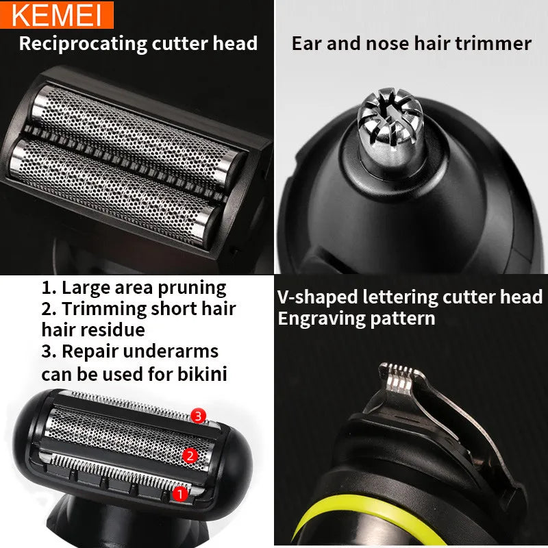 Kemei Electric Hair Clipper Beauty kit for Men Electric shaver beard trimme men's Razor multifunctional hair cutting machine