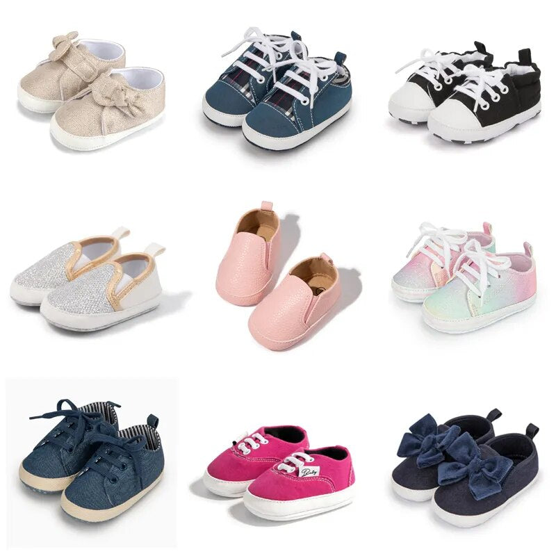 Baby Canvas Shoes Sneakers Newborn Boys Girls First Toddler Shoes Anti-Slipbabies Toddlers Shoes