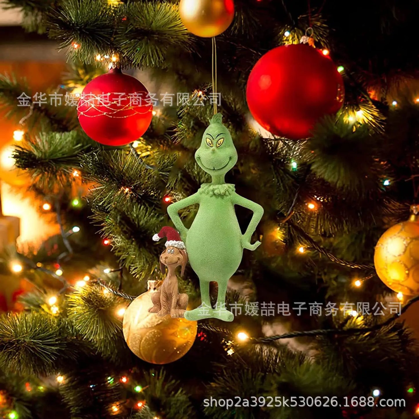 Christmas Decoration The Grinch 2D Flat Model Christmas Tree Pendant Car Ornaments Party Supplies Gifts