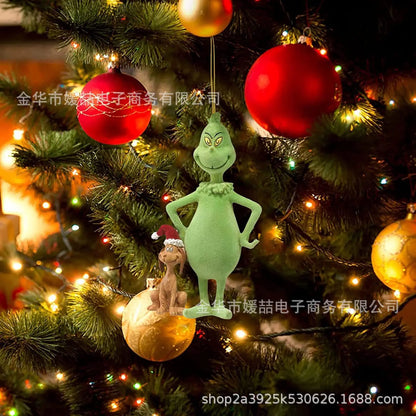 Christmas Decoration The Grinch 2D Flat Model Christmas Tree Pendant Car Ornaments Party Supplies Gifts