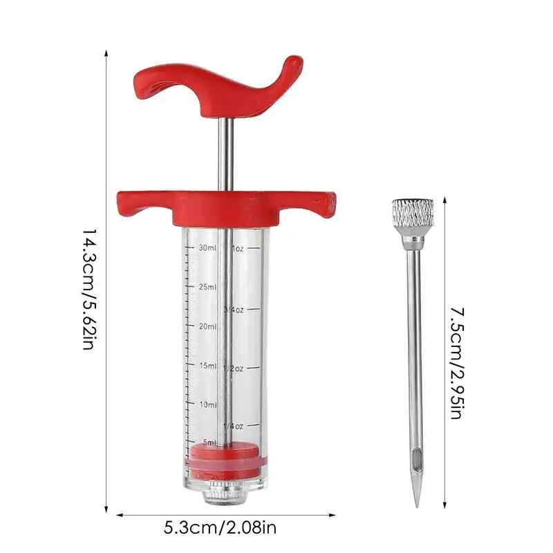 Meat Syringe Marinade Injector with Stainless Steel Needles Turkey Chicken Syringe Sauce Injection Kitchen Tools Accessories