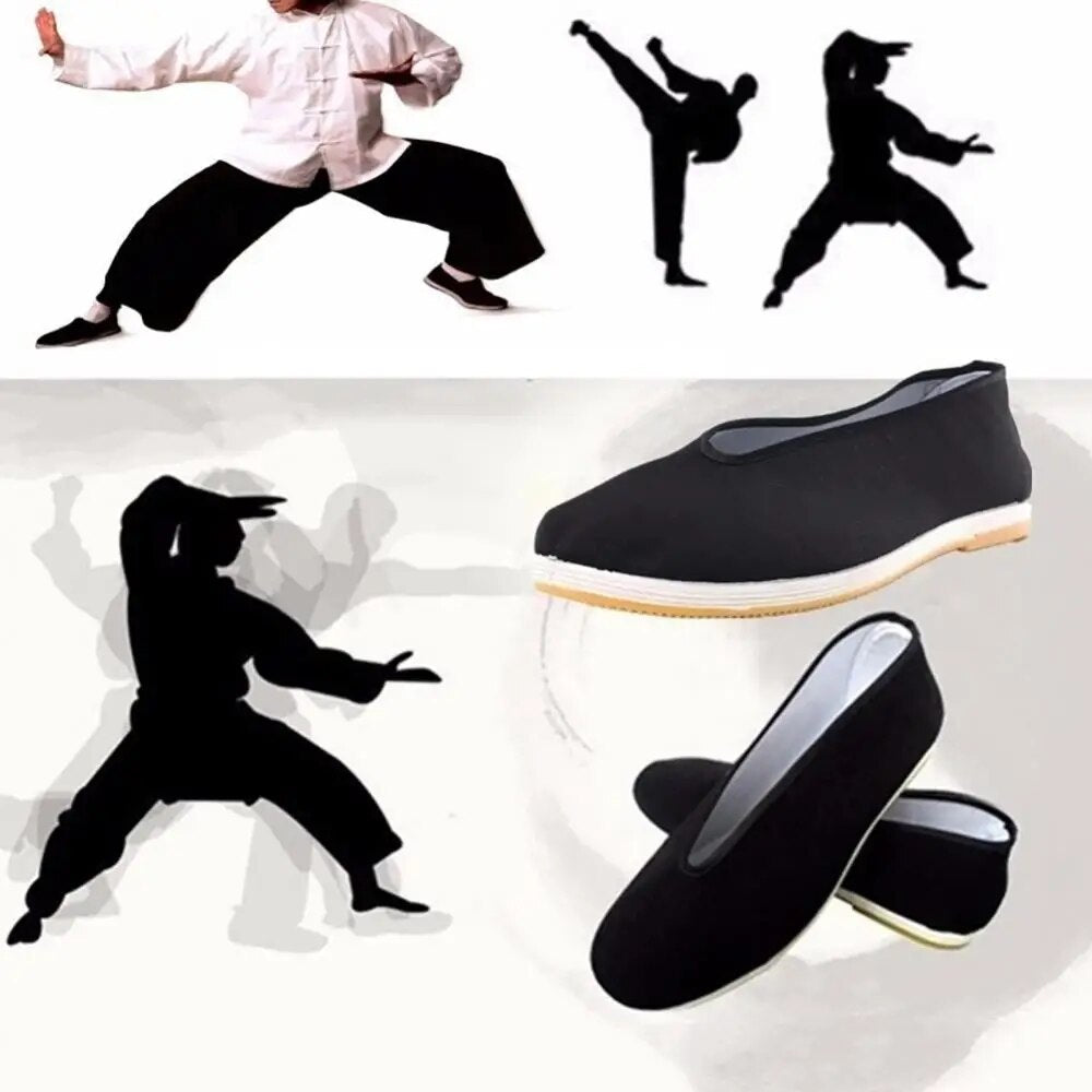 Traditional Chinese Kung Fu Black Cotton Tai-chi Casual Shoes