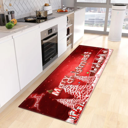 Christmas Floor Mat Anti-Slip Foot Rug Decoration Living Room Corridor Balcony Rugs