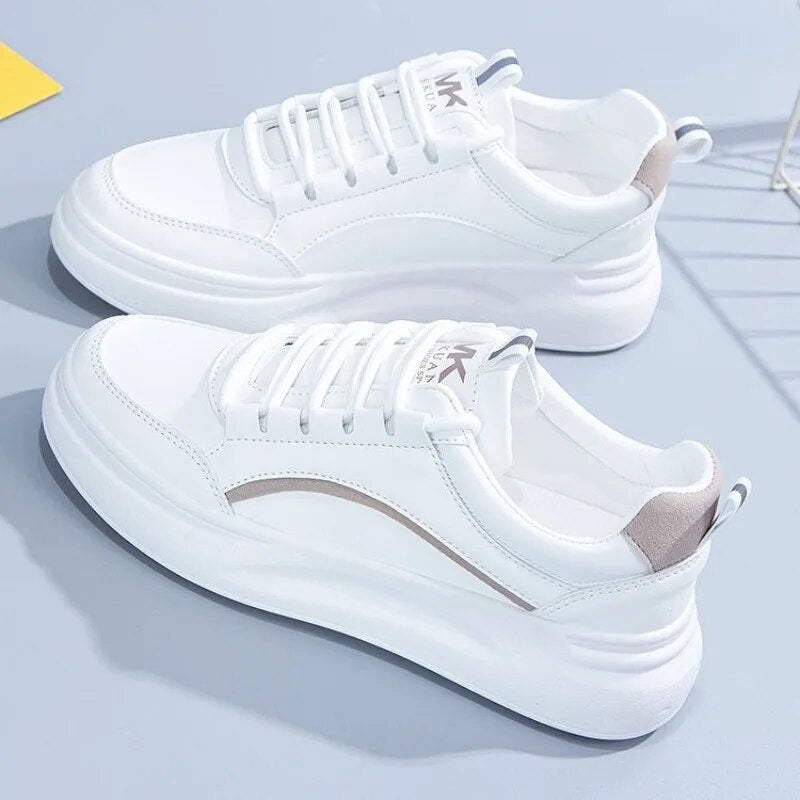 White Sneakers Thick-soled Sport Shoes Casual Vulcanize Shoes