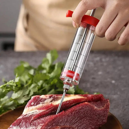 Meat Syringe Marinade Injector with Stainless Steel Needles Turkey Chicken Syringe Sauce Injection Kitchen Tools Accessories