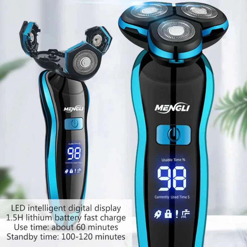 Electric Razor Shaver Hair Cutting Machine 100% Water Proof Men Clipper Beard Trimmer  Rotary Shaver