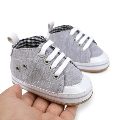 VISgogo Baby Casual Shoes Sneakers Contrast Color Cute Baby Flats Infant Walking Canvas Shoes for Newborn Girl Boys 0-12M