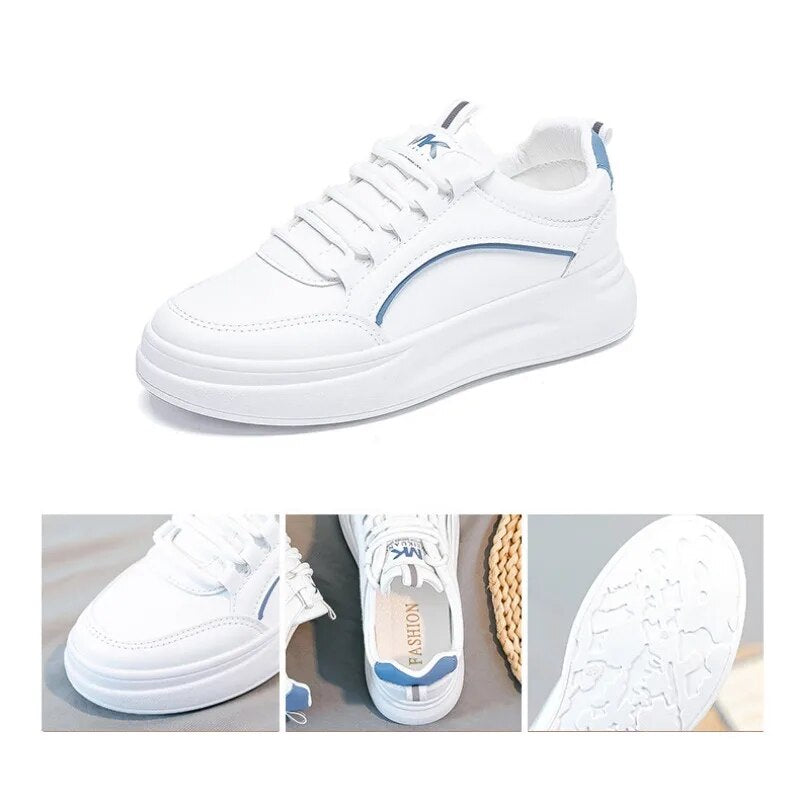 White Sneakers Thick-soled Sport Shoes Casual Vulcanize Shoes