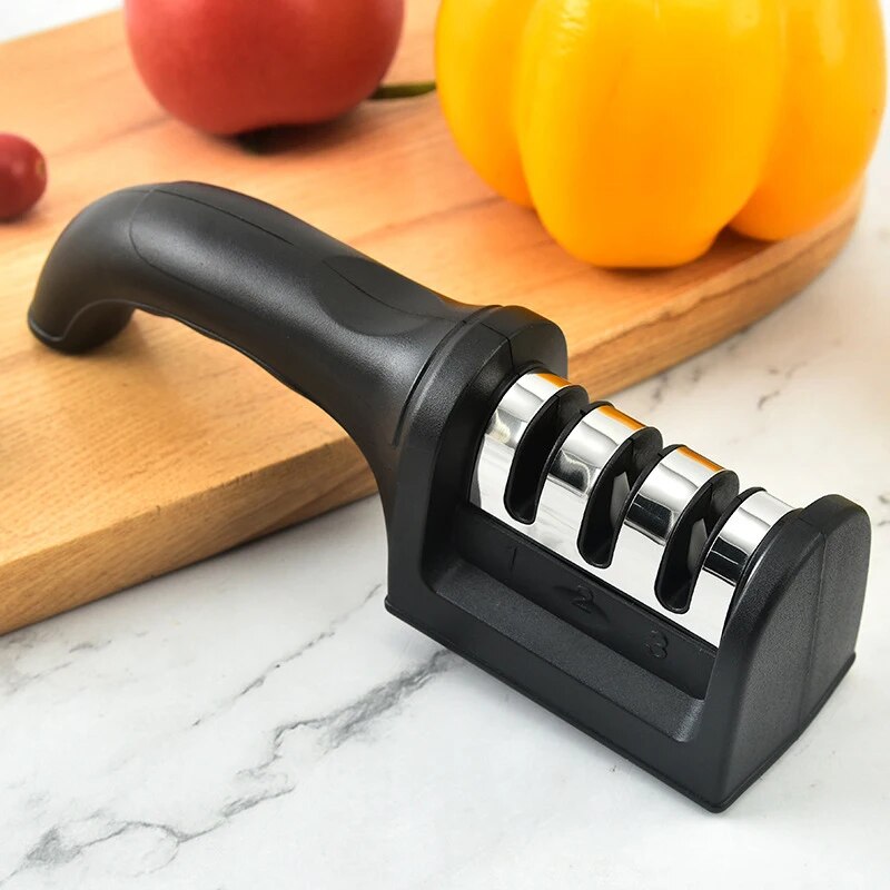 3 Stages Type Quick Sharpening Tool Knife Sharpener Handheld Multi-function With Non-slip Base Kitchen Knives Accessories Gadge