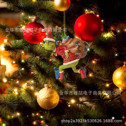 Christmas Decoration The Grinch 2D Flat Model Christmas Tree Pendant Car Ornaments Party Supplies Gifts