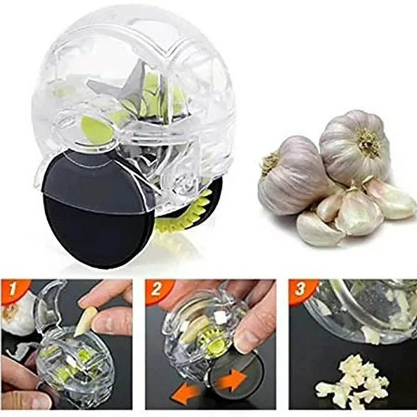 Rolling Garlic Chopper Garlic Crusher Mincer Grinder Grater Cutter Garlic Wheel Garlic Slicer Kitchen Gadget Garlic Crock