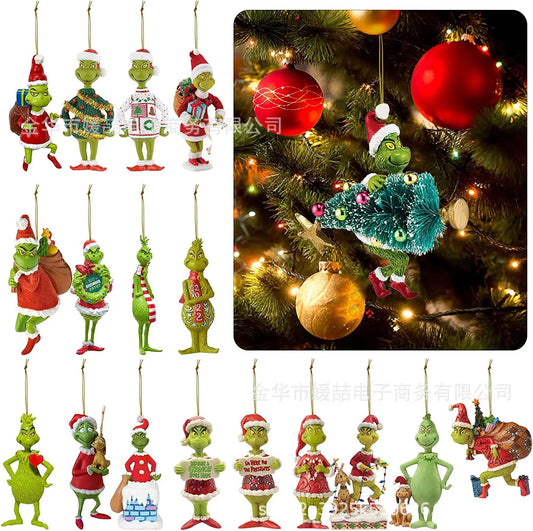 Christmas Decoration The Grinch 2D Flat Model Christmas Tree Pendant Car Ornaments Party Supplies Gifts