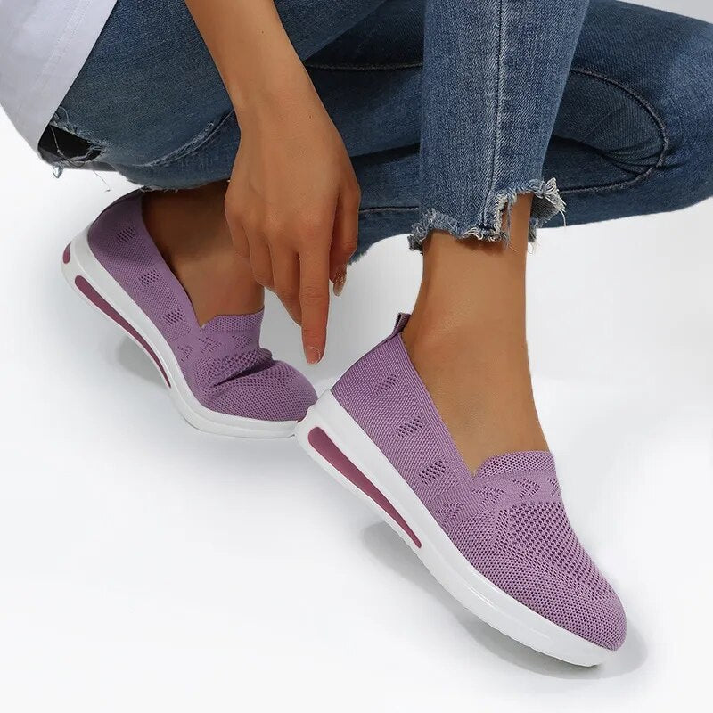 Slip-On Sneakers Women Platform Shoes Top Quality Fabric Women Sneakers