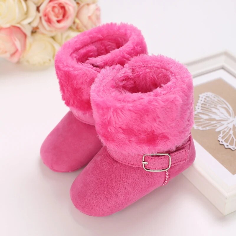 Newborn Baby Winter Boots Warm Shoes Toddler Fuzzy First Walkers Kid Shoes 0-18Month