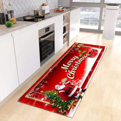 Christmas Floor Mat Anti-Slip Foot Rug Decoration Living Room Corridor Balcony Rugs