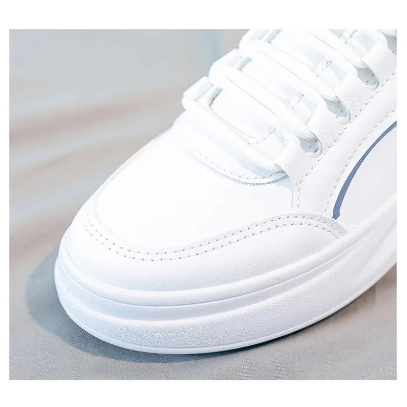 White Sneakers Thick-soled Sport Shoes Casual Vulcanize Shoes