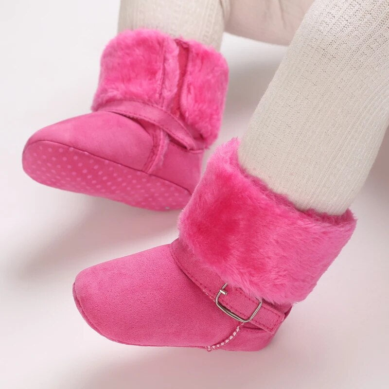 Newborn Baby Winter Boots Warm Shoes Toddler Fuzzy First Walkers Kid Shoes 0-18Month