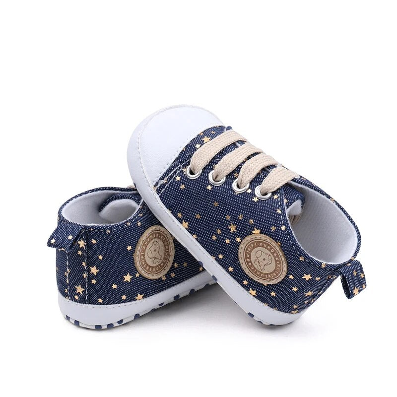 Baby Canvas Shoes High Quality Soft Cotton Anti-slip Lace up Casual Baby Shoes 0-18 Month 2023 New