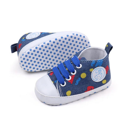 Newborn Baby Boy Shoes Fashion Baby Canvas Sneaker Shoes Lace Up Baby Girls Shoes Toddler Infant Baby Cribs Shoes First Walkers