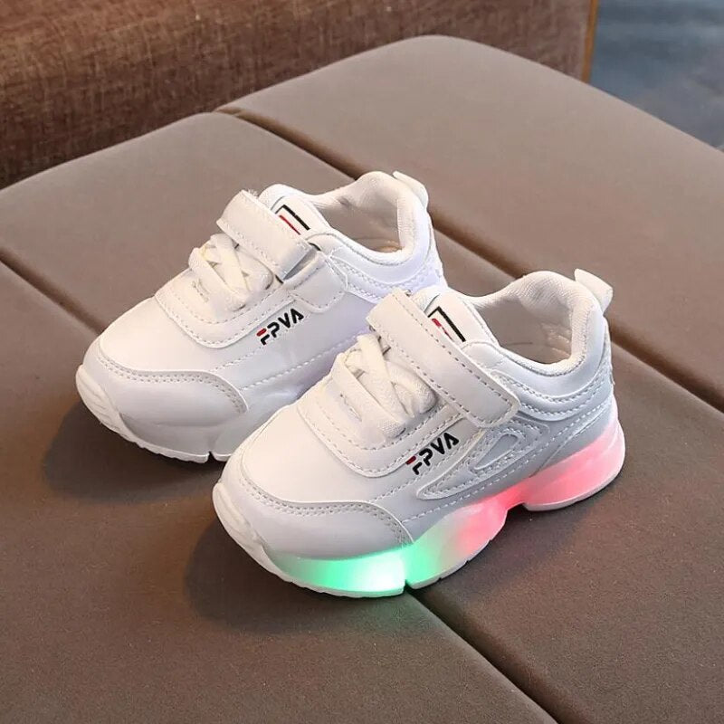 Child Sport Shoes LED Lights Breathable Kids Sneakers with Lights