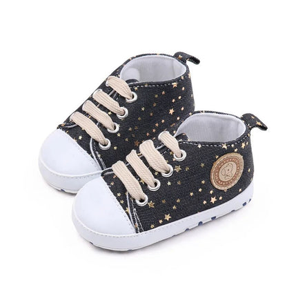 Newborn Baby Boy Shoes Fashion Baby Canvas Sneaker Shoes Lace Up Baby Girls Shoes Toddler Infant Baby Cribs Shoes First Walkers